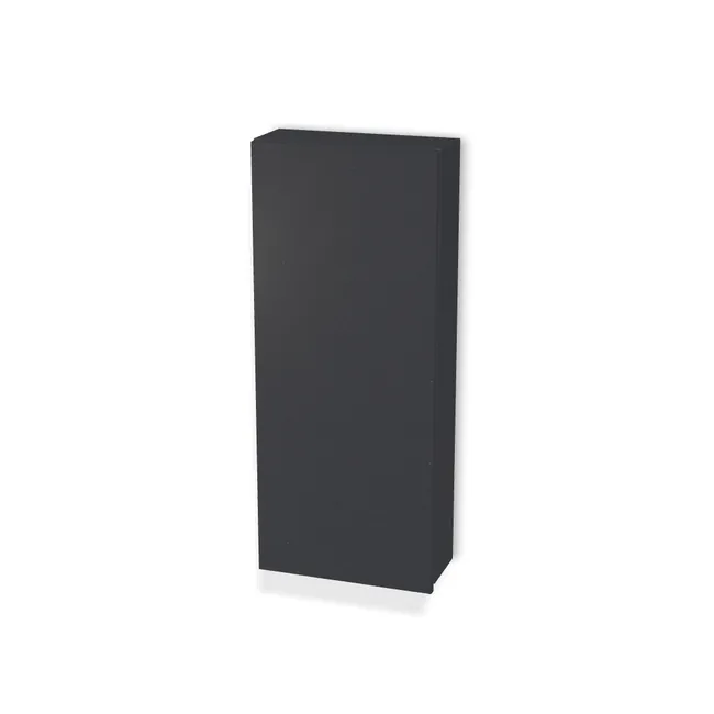 Front: Szary Karbon (U968, ST9), Korpus: Szary Karbon (U968, ST9), Materiał pleców: Plecy z płyty HDF 3 mm (biała), Szerokość: 43 cm, Wysokość: 100 cm, Wysokość z opuszczonym frontem: 102 cm, Głębokość: 15 cm, Głębokość z frontem: 16,8 cm, Typ wieńca górnego: Wieniec górny wpuszczany, Drzwi: 1 front - otwierany w prawo, Liczba półek: 2 półki, Rozmieszczenie półek: Rozmieszczenie symetryczne półek, Otwieranie: Opuszczone fronty (20mm), Zawieszki: Zawieszki Camar (Premium Camar), Zawiasy: Blum ClipTop 110 cichy domyk (Premium), Uchwyty: Brak uchwytów i brak nawiertów (Brak uchwytów), Podpórki półek: Podpórki Kuadro z zabezpieczeniem (typ 2) (Premium / z zabezp.), Obrzeże korpusu: 0,8 mm, Obrzeże frontu: 0,8 mm, Wycięcie HDF: Wycięcie pod zawieszki