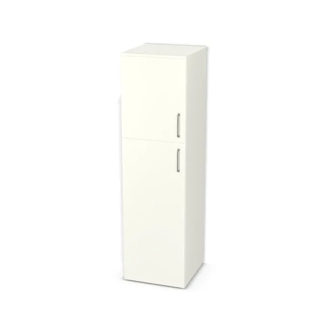 Słupek łazienkowy z 2 frontami stojący na wymiar. Front: Biały premium (W1000, ST9), Korpus: Biały premium (W1000, ST9). Dopasuj wymiary online. Realizacja: 3 dni roboczych.