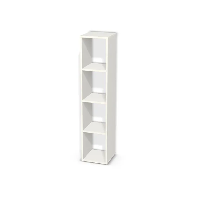 Korpus: Biały klasyczny (W960, SM), Przednie i tylne krawędzie: Domyślne (w kolorze korpusu) (W908, SM), Szerokość: 30 cm, Wysokość: 140 cm, Głębokość: 30 cm, Liczba rzędów: 4 rzędy, Liczba kolumn: 1 kolumna, Typ podstawy: Brak, Obrzeże korpusu: 0,8 mm