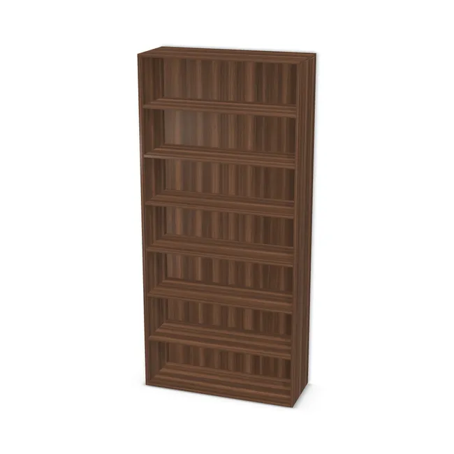 Korpus: Orzech Alba tabak (H7586, ST17), Materiał pleców: Plecy z płyty jak korpus, Szerokość: 105,4 cm, Wysokość: 228 cm, Głębokość: 40 cm, Drzwi: Bez frontów, Liczba półek: 6 półek, Rozmieszczenie półek: Rozmieszczenie symetryczne półek, Typ podstawy: Brak (tylko ślizgacze), System domyku: Otwieranie uchwytem, Zawiasy: Dobór we własnym zakresie (Brak), Uchwyty: Brak uchwytów i brak nawiertów (Brak uchwytów), Podpórki półek: Podpórki Kuadro z zabezpieczeniem (typ 2) (Premium / z zabezp.), Obrzeże korpusu: 0,8 mm, Rodzaj: Zabudowa szeregowa