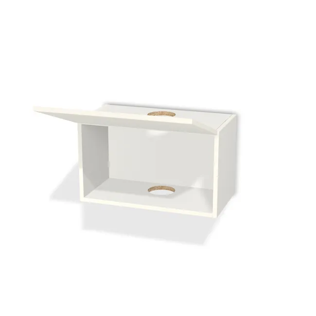 Szafka okapowa z klapą uchylaną na wymiar. Front: Biały klasyczny (W960, SM), Korpus: Biały klasyczny (W960, SM). Dopasuj wymiary online. Realizacja: 3 dni roboczych.