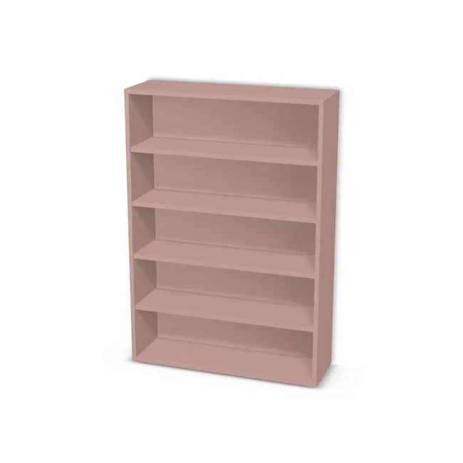 Korpus: Antyczna Róża (U325, ST9), Materiał pleców: Plecy z płyty jak korpus, Szerokość: 80 cm, Wysokość: 114,8 cm, Głębokość: 25 cm, Liczba półek: 4 półki, Rozmieszczenie półek: Rozmieszczenie symetryczne półek, Typ podstawy: Brak (tylko ślizgacze), Podpórki półek: Podpórki Kuadro z zabezpieczeniem (typ 2) (Premium / z zabezp.), Obrzeże korpusu: 0,8 mm