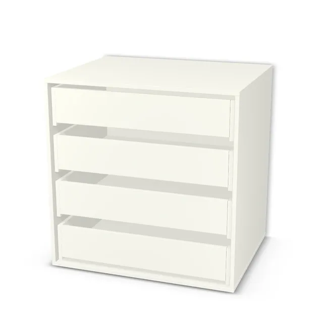 Kontenerek z szufladami (od 1 do 4) na wymiar. Blat: Biały premium (W1000, ST9, 18mm), Korpus: Biały premium (W1000, ST9). Dopasuj wymiary online. Realizacja: 3 dni roboczych.