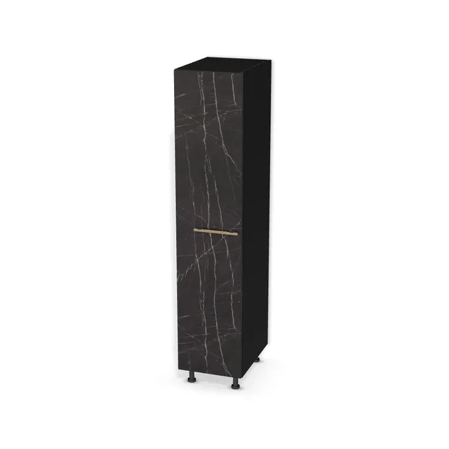 Słupek cargo Space Tower na wymiar. Front: Grigia Pietra czarna (F206, ST9) Usłojenie Pionowe, Korpus: Czarny (U999, ST7). Dopasuj wymiary online. Realizacja: 3 dni roboczych.