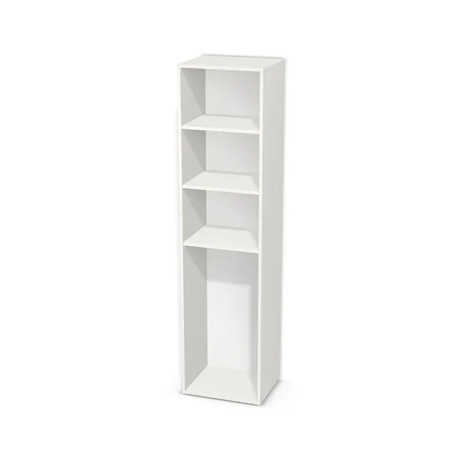 Korpus: Biały klasyczny (W960, SM), Materiał pleców: Plecy z płyty HDF 3 mm (biała), Szerokość: 50 cm, Wysokość: 200 cm, Głębokość: 40 cm, Liczba półek: 3 półki, Rozmieszczenie półek: Własne ustawienie, Typ podstawy: Brak (tylko ślizgacze), Podpórki półek: Podpórki Kuadro z zabezpieczeniem (typ 2) (Premium / z zabezp.), Obrzeże korpusu: 0,8 mm