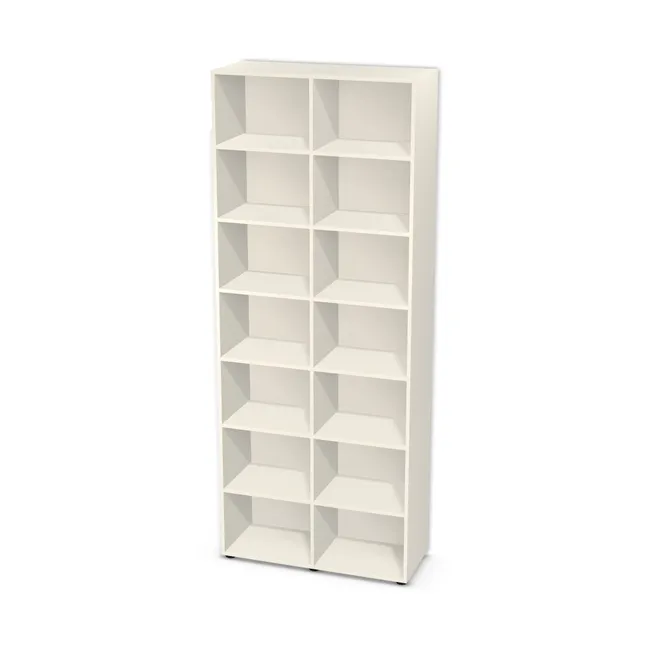 Regał otwarty dwudzielny na wymiar. Korpus: Biały porcelanowy (W1200, ST9). Dopasuj wymiary online. Realizacja: 3 dni roboczych.