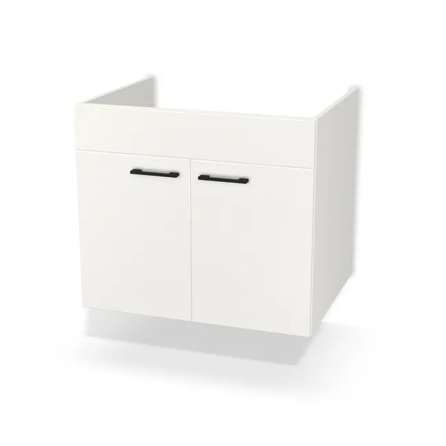 Szafka pod umywalkę podwieszana na wymiar. Front: Biały klasyczny (W960, SM), Korpus: Biały klasyczny (W960, SM). Dopasuj wymiary online. Realizacja: 3 dni roboczych.