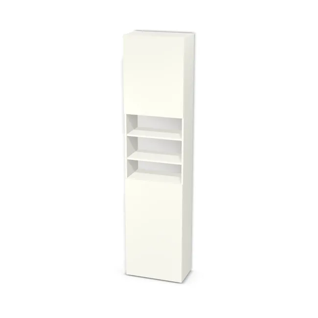 Regał z dwoma pojedynczymi drzwiczkami na wymiar. Front: Biały premium (W1000, ST9), Korpus: Biały premium (W1000, ST9). Dopasuj wymiary online. Realizacja: 3 dni roboczych.
