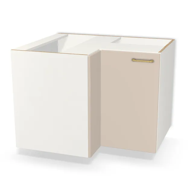 Szafka dolna narożna wewnętrzna na wymiar. Front: Kaszmir (U702, ST9), Korpus: Biały klasyczny (W960, SM). Dopasuj wymiary online. Realizacja: 3 dni roboczych.