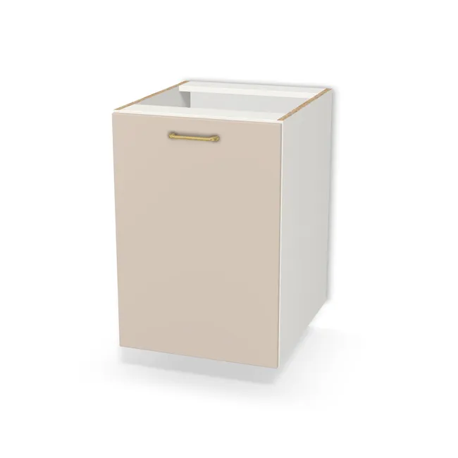 Szafka dolna z koszem cargo na wymiar. Front: Kaszmir (U702, ST9), Korpus: Biały klasyczny (W960, SM). Dopasuj wymiary online. Realizacja: 3 dni roboczych.
