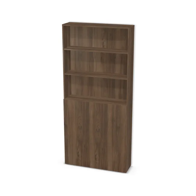 Regał z podwójnymi drzwiczkami na dole na wymiar. Front: Orzech Pacific tabak (H3702, ST10) Usłojenie Pionowe, Korpus: Orzech Pacific tabak (H3702, ST10). Dopasuj wymiary online. Realizacja: 3 dni roboczych.
