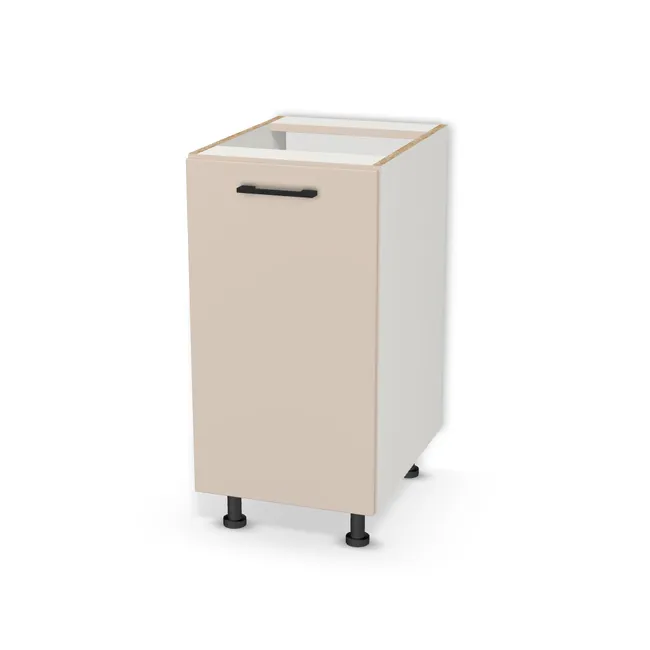 Szafka dolna z koszem cargo na wymiar. Front: Kaszmir (U702, ST9), Korpus: Biały klasyczny (W960, SM). Dopasuj wymiary online. Realizacja: 3 dni roboczych.