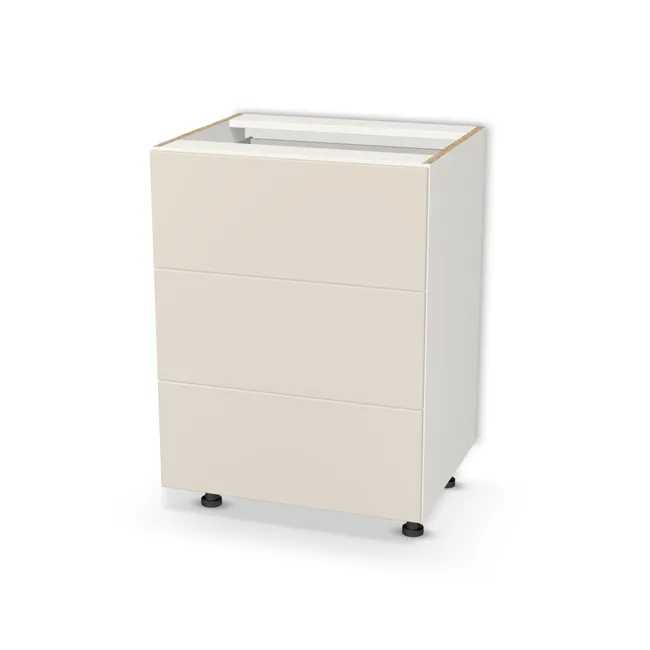 Szafka dolna z konfigurowalnymi szufladami na wymiar. Front: Szary Angora (U705, ST9), Korpus: Biały klasyczny (W960, SM). Dopasuj wymiary online. Realizacja: 3 dni roboczych.