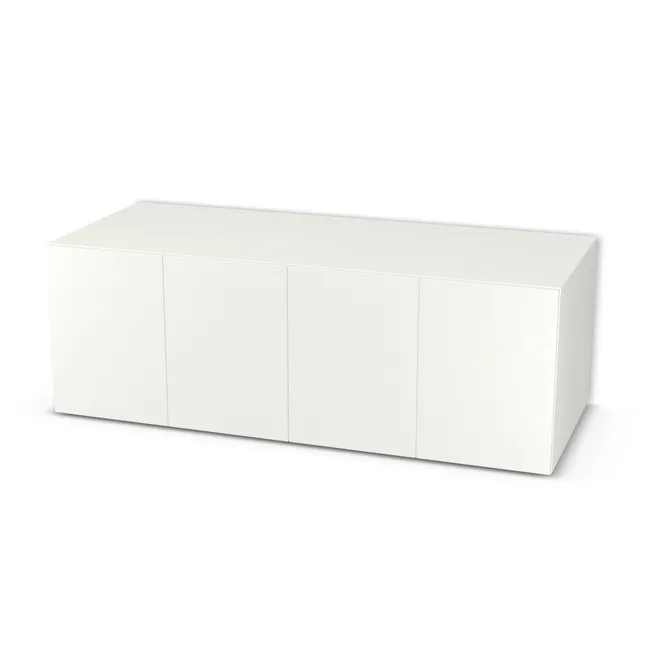 Komoda 2 segmenty z drzwiami na wymiar. Front: Biały klasyczny (W960, SM), Korpus: Biały klasyczny (W960, SM). Dopasuj wymiary online. Realizacja: 3 dni roboczych.