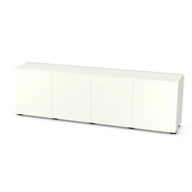 Komoda 2 segmenty z drzwiami na wymiar. Front: Biały premium (W1000, ST9), Korpus: Biały premium (W1000, ST9). Dopasuj wymiary online. Realizacja: 3 dni roboczych.
