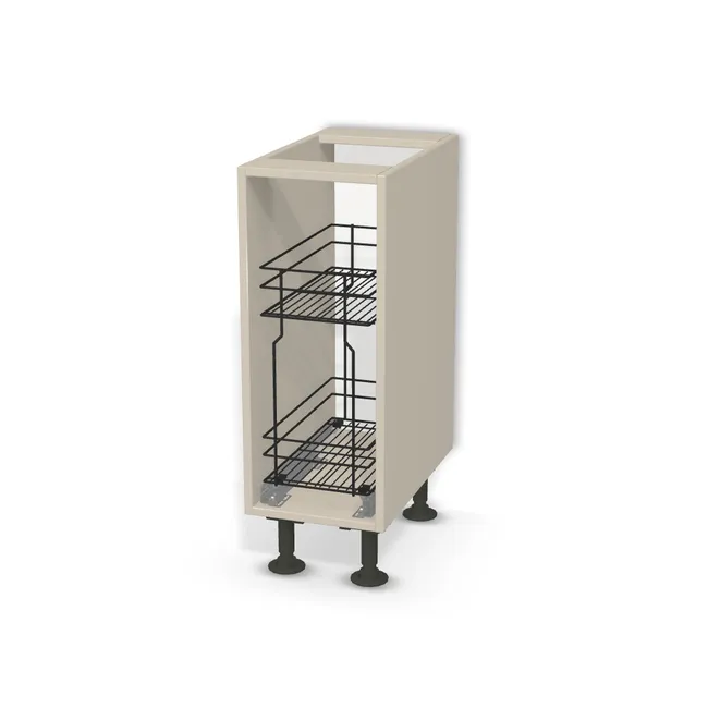 Szafka dolna z koszem cargo na wymiar. Korpus: Szary Taupe (U750, ST9). Dopasuj wymiary online. Realizacja: 3 dni roboczych.