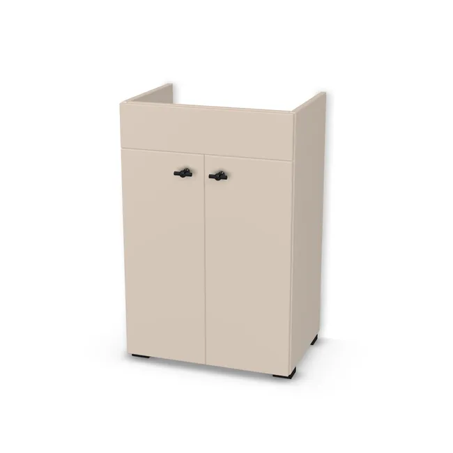 Szafka pod umywalkę stojąca na wymiar. Front: Kaszmir (U702, ST9), Korpus: Kaszmir (U702, ST9). Dopasuj wymiary online. Realizacja: 3 dni roboczych.