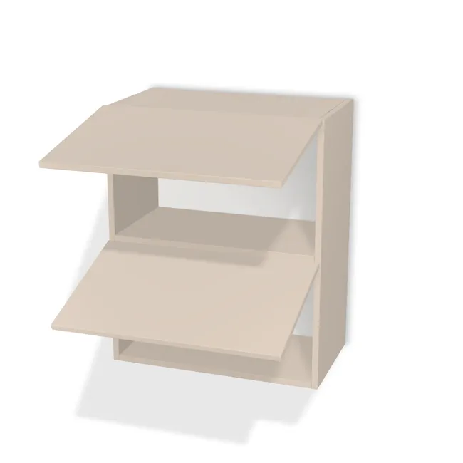 Szafka wisząca z klapą unoszoną z 2 frontami na wymiar. Front: Kaszmir (U702, ST9), Korpus: Kaszmir (U702, ST9). Dopasuj wymiary online. Realizacja: 3 dni roboczych.