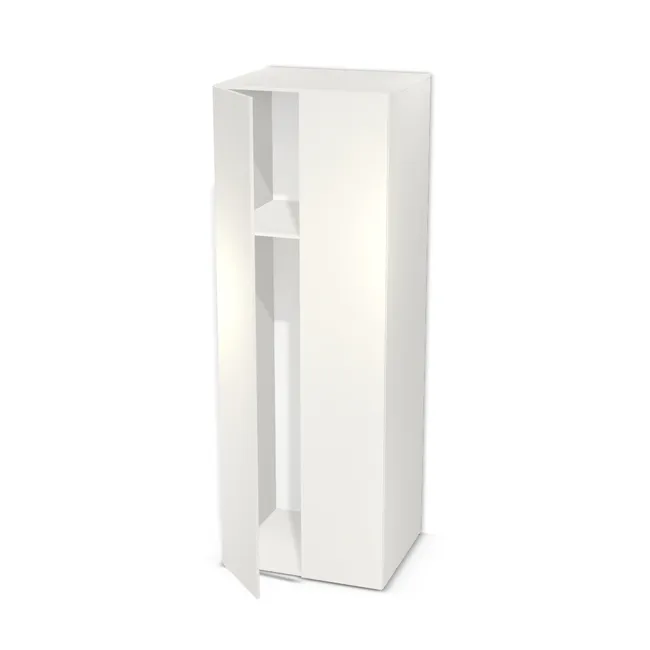 Dwudzielna szafa (na wieszaki, z półkami) na wymiar. Front: Biały klasyczny (W960, SM), Korpus: Biały klasyczny (W960, SM). Dopasuj wymiary online. Realizacja: 3 dni roboczych.