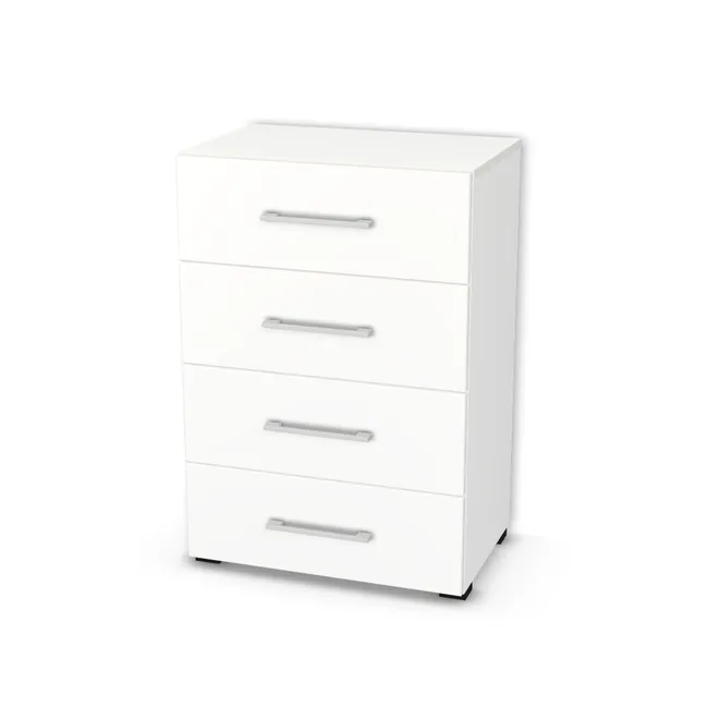 Komoda z szufladami (od 1 do 5) na wymiar. Front: Biel Alpejska (WU8685, SMK), Korpus: Biel Alpejska (WU8685, SMK). Dopasuj wymiary online. Realizacja: 3 dni roboczych.