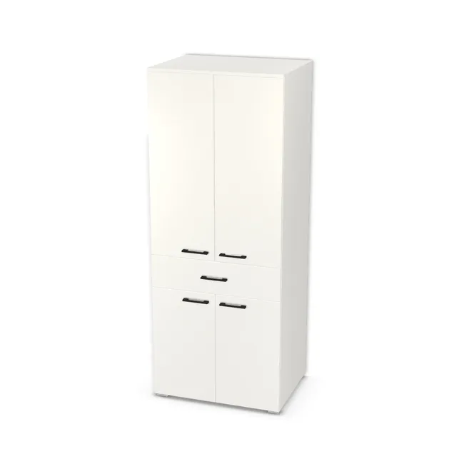 Słupek łazienkowy z szufladą stojacy na wymiar. Front: Biały klasyczny (W960, SM), Korpus: Biały klasyczny (W960, SM). Dopasuj wymiary online. Realizacja: 3 dni roboczych.
