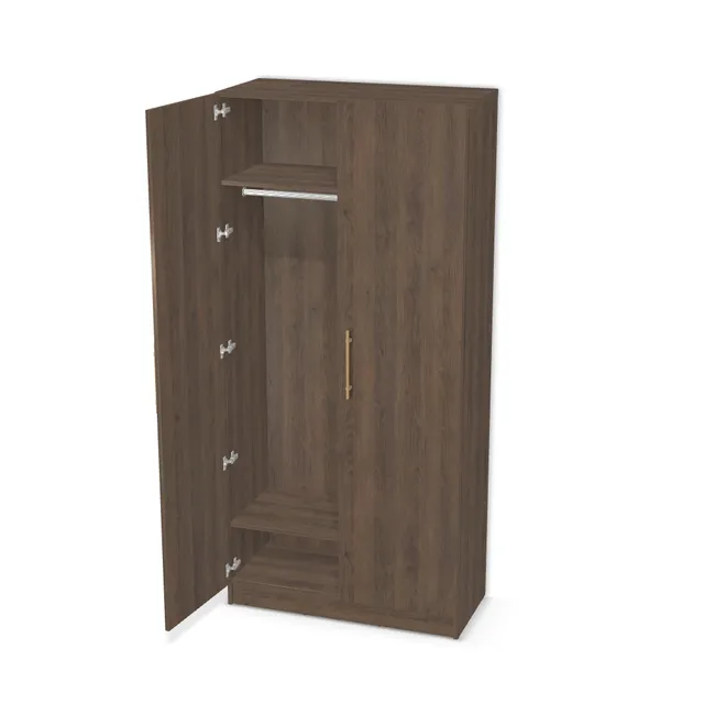 Szafa z podwójnymi drzwiami i drążkiem na wymiar. Front: Dąb Gladstone tabak (H3325, ST28) Usłojenie Pionowe, Korpus: Dąb Gladstone tabak (H3325, ST28). Dopasuj wymiary online. Realizacja: 3 dni roboczych.