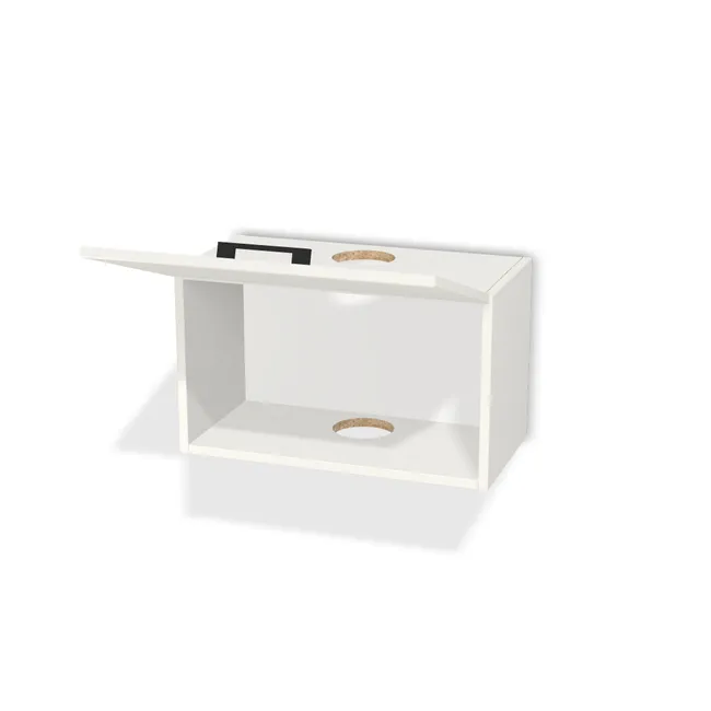 Szafka okapowa z klapą uchylaną na wymiar. Front: Biały klasyczny (W960, SM), Korpus: Biały klasyczny (W960, SM). Dopasuj wymiary online. Realizacja: 3 dni roboczych.