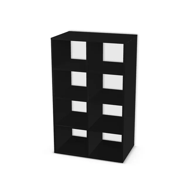 Regał z przegrodami i półkami: 2 x 4: 2 x 4 na wymiar. Korpus: Czarny (U999, ST19). Dopasuj wymiary online. Realizacja: 3 dni roboczych.