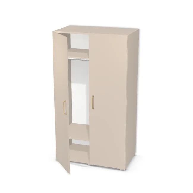 Szafa z podwójnymi drzwiami i drążkiem na wymiar. Front: Kaszmir (U702, ST9), Korpus: Kaszmir (U702, ST9). Dopasuj wymiary online. Realizacja: 3 dni roboczych.
