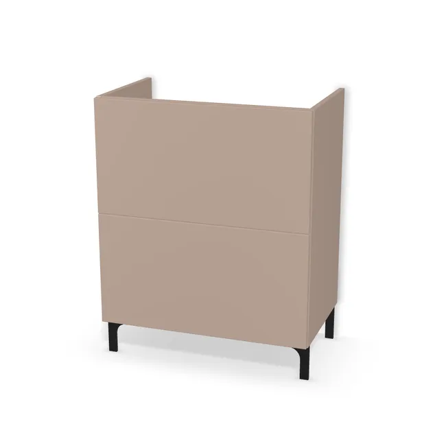 Szafka pod umywalkę z 2 szufladami - stojąca bez blendy na wymiar. Front: Beż migdałowy (U211, ST9), Korpus: Beż migdałowy (U211, ST9). Dopasuj wymiary online. Realizacja: 3 dni roboczych.