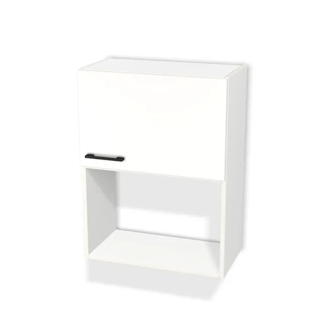 Szafka wisząca na mikrofalówkę na wymiar. Front: Biel Alpejska (WU8685, BS), Korpus: Biel Alpejska (WU8685, BS). Dopasuj wymiary online. Realizacja: 3 dni roboczych.