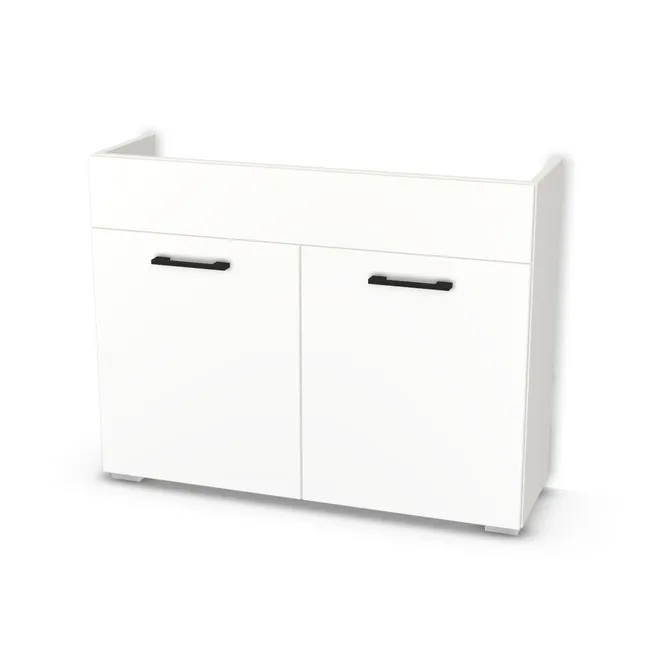 Szafka pod umywalkę stojąca na wymiar. Front: Biel Alpejska (WU8685, BS), Korpus: Biały klasyczny (W960, SM). Dopasuj wymiary online. Realizacja: 3 dni roboczych.