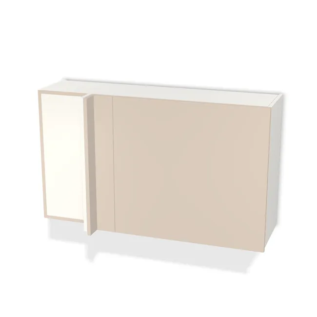 Szafka wisząca narożna ślepa na wymiar. Front: Kaszmir (U702, ST9), Korpus: Biały klasyczny (W960, SM). Dopasuj wymiary online. Realizacja: 3 dni roboczych.