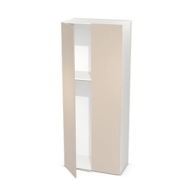 Szafa z podwójnymi drzwiami i drążkiem na wymiar. Front: Kaszmir (U702, ST9), Korpus: Biały klasyczny (W960, SM). Dopasuj wymiary online. Realizacja: 3 dni roboczych.
