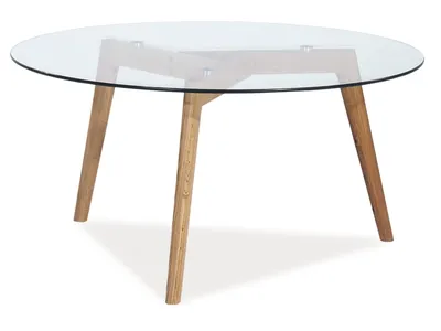 Ława okrągła ze szklanym blatem OSLO L2 80 cm - transparentny