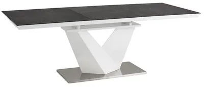 Stół rozkładany ALARAS II 160/220x90 - biały/czarny