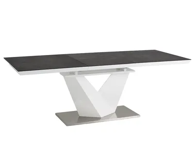 Stół rozkładany ALARAS II 160/220x90 - biały/czarny