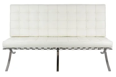 Sofa 2-osobowa BARCELON - biała skóra