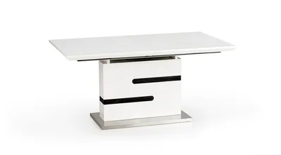 Stół rozkładany MONACO 160x90 - biały/popielaty