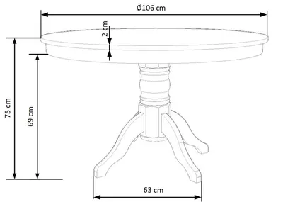 Stół okrągły GLOSTER 106 cm - biały