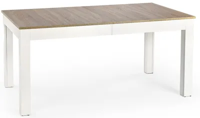 Stół rozkładany SEWERYN 160x90 - dąb sonoma/biały