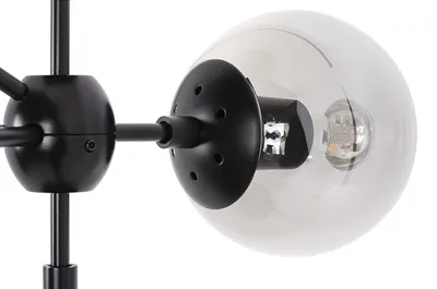 Lampa wisząca PLANETARIO 10 - czarny/klosze dymione