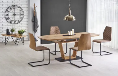 Stół rozkładany BLACKY 160x90 - dąb złoty