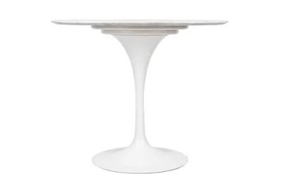 Stół okrągły TULIP Marble Carrara 90 - biały