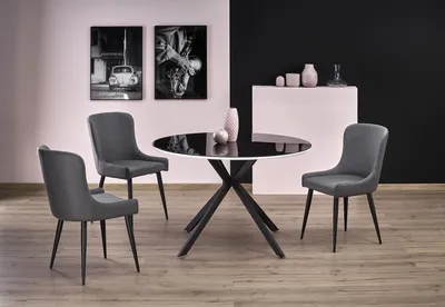 Stół okrągły AVELAR 120 cm - czarny