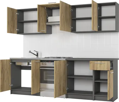Kuchnia DARIA 240 - antracyt/dąb wotan