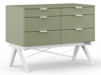 GREEN/BIAŁY Komoda DOUBLE - stelaż WHITE