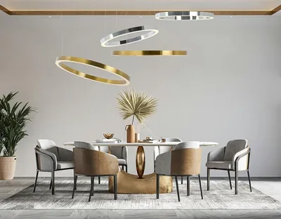 Lampa wisząca RING 40 LED - srebrny