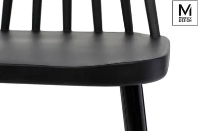 Krzesło z tworzywa RIBS BLACK - czarny mat