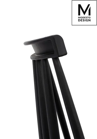 Krzesło z tworzywa RIBS BLACK - czarny mat